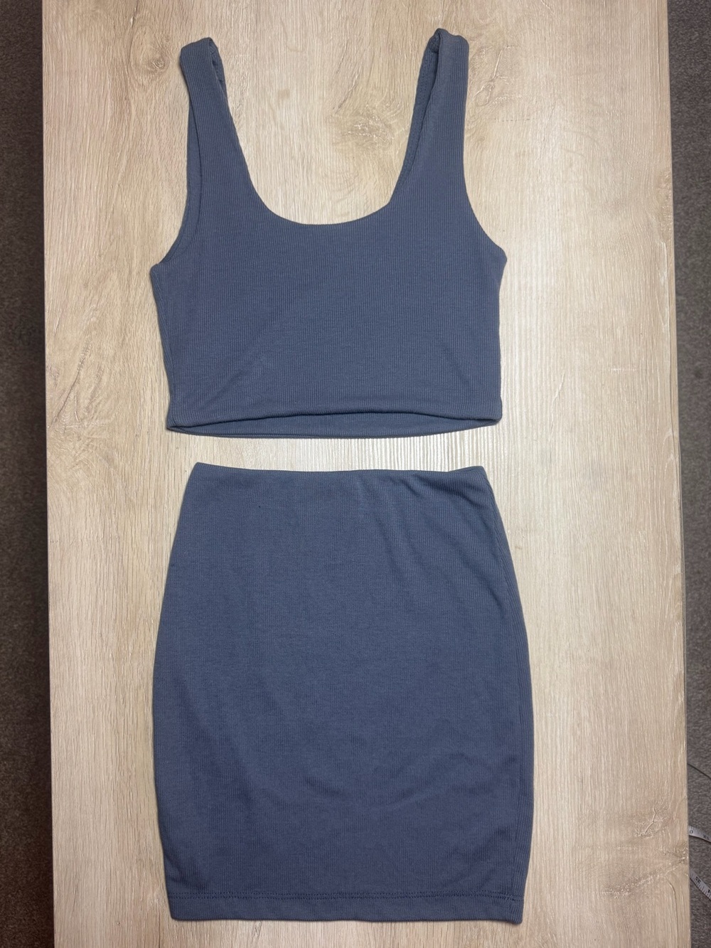 Slate Blue Ribbed Two-Piece Set - Picture 4 of 9